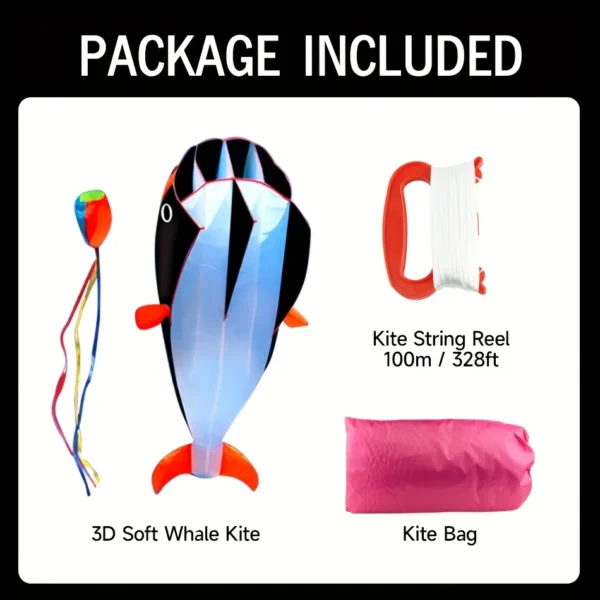 Large Soft Whale Kite for Kids