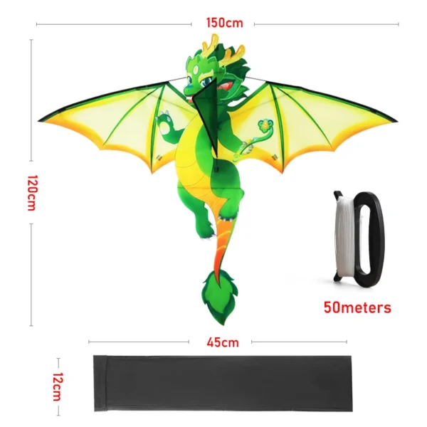 Green Chinese Dragon Kite for Kids