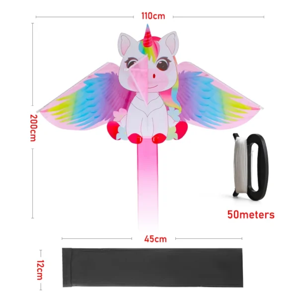 Pink Unicorn Kite for Kids Easy Flying
