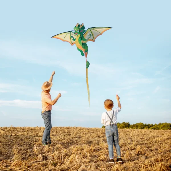 Green Chinese Dragon Kite for Kids