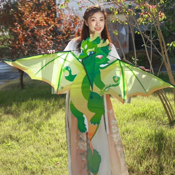 Green Chinese Dragon Kite for Kids